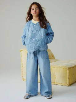 Jassen En Jacks|Next - Quilted Jacket (3-16yrs) Denim met hartjes