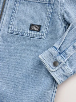 Shirts|Next - Overshirt 100% Cotton Zip Through Hoodie (3-16yrs) Denim met lichte wassing