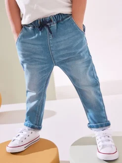 Jeans En Joggingbroeken|Jeans*Next - Superzachte jeans met stretch en elastische taille (3 mnd-7 jr) Denim met medium wassing