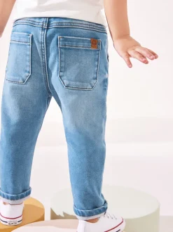 Jeans En Joggingbroeken|Jeans*Next - Superzachte jeans met stretch en elastische taille (3 mnd-7 jr) Denim met medium wassing