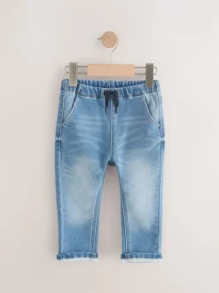 Jeans En Joggingbroeken|Jeans*Next - Superzachte jeans met stretch en elastische taille (3 mnd-7 jr) Denim met medium wassing