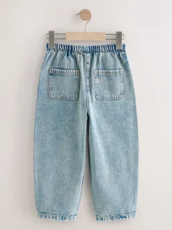 Jeans|Next - Barrel jeans met elastische taille (3-16jr) Denim tint