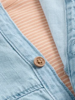 Rompertjes En Tuinbroeken|Tuinbroeken|Next Denimblauw - Babyset van tuinbroek en rompertje (0mnd-2jr)