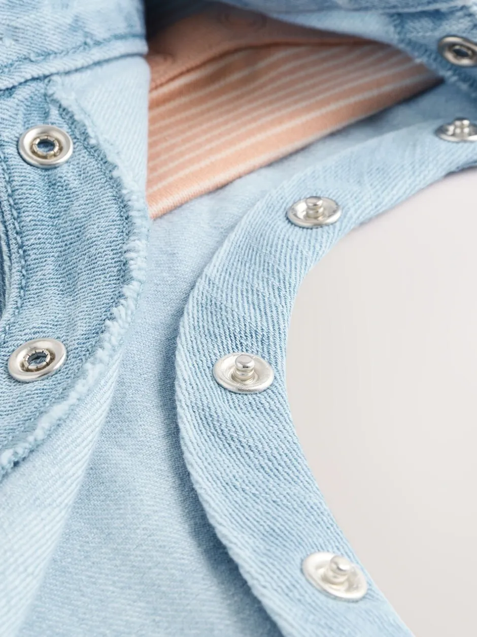 Rompertjes En Tuinbroeken|Tuinbroeken|Next Denimblauw - Babyset van tuinbroek en rompertje (0mnd-2jr)