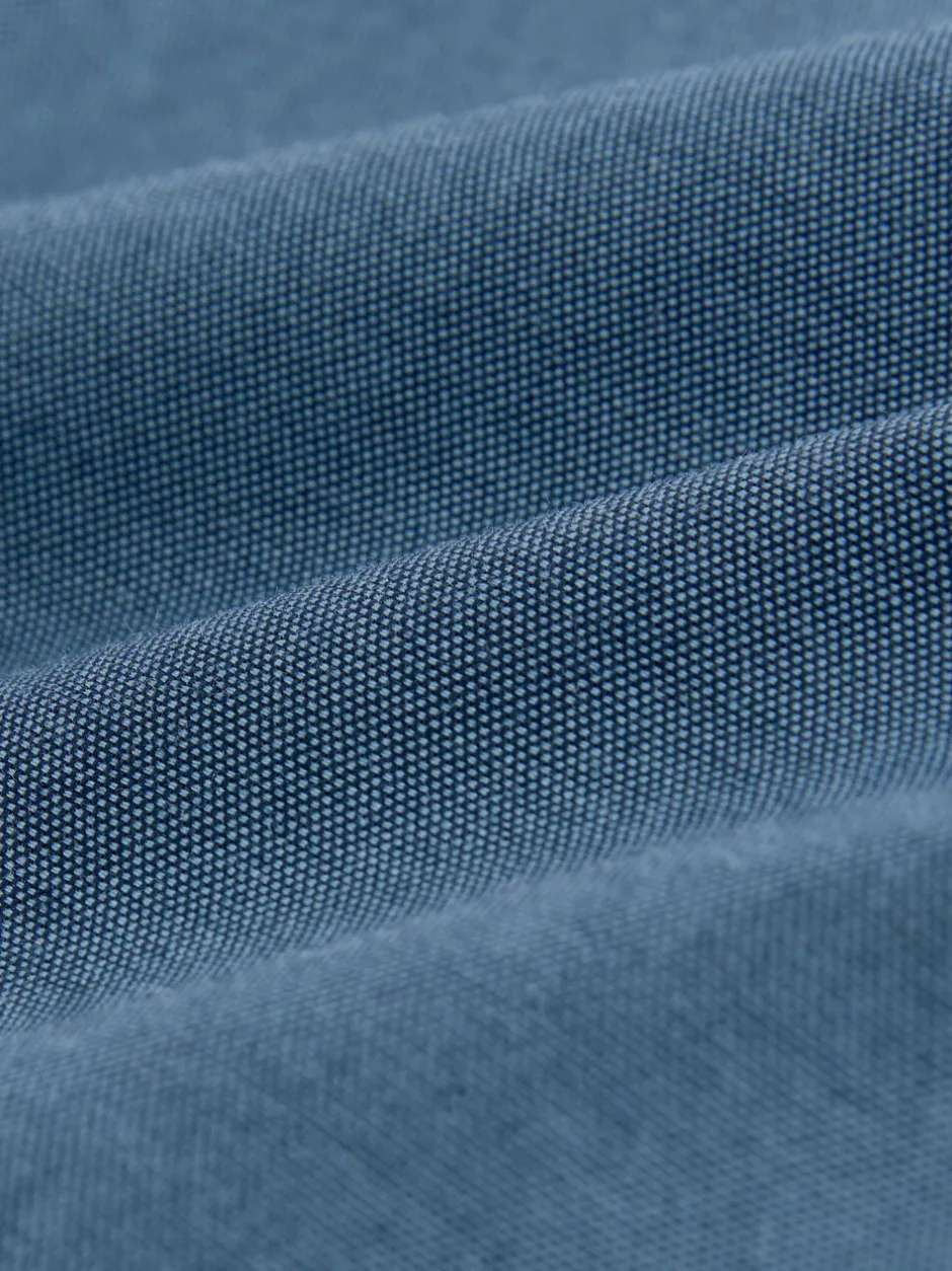 Formele Overhemden|Shirts*Next Denimblauw - Normale Pasvorm - Gemakkelijk te strijken Oxford overhemd met doorlopende knopen