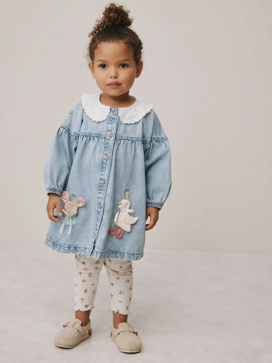 Jurken|Jurken|Next Denimkarakter - Set van overhemdjurk en legging (3mnd-8jr)