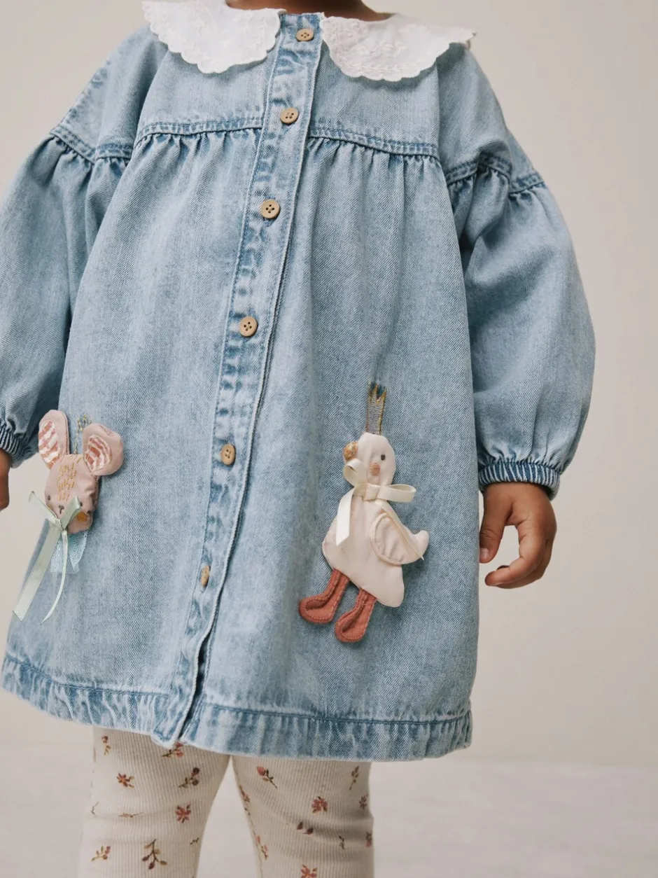 Jurken|Jurken|Next Denimkarakter - Set van overhemdjurk en legging (3mnd-8jr)