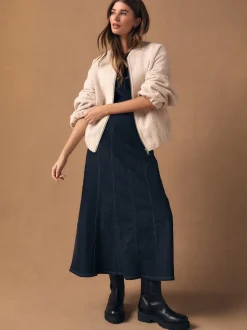 Rokken|Next Denim-wassing - Full Seamed Midi Skirt