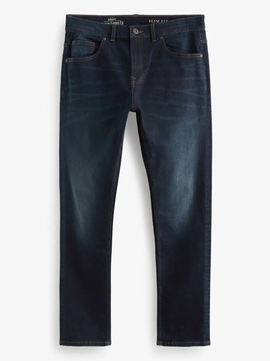 Jeans|Next Diepblauw - Slim Fit - Authentieke stretch denim jeans
