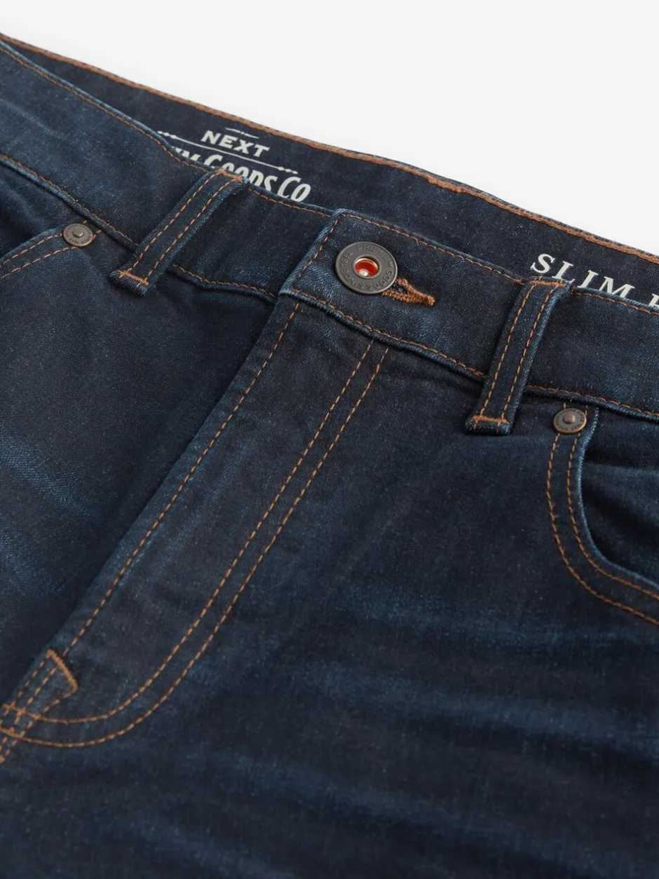 Jeans|Next Diepblauw - Slim Fit - Authentieke stretch denim jeans