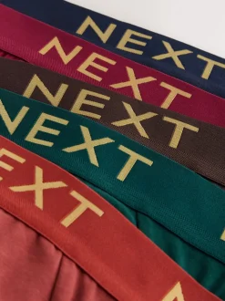 Ondergoed|Ondergoed|Next - Verpakking van 5 - Katoenrijke slips Dieprode/Groen/Blauwe kleur