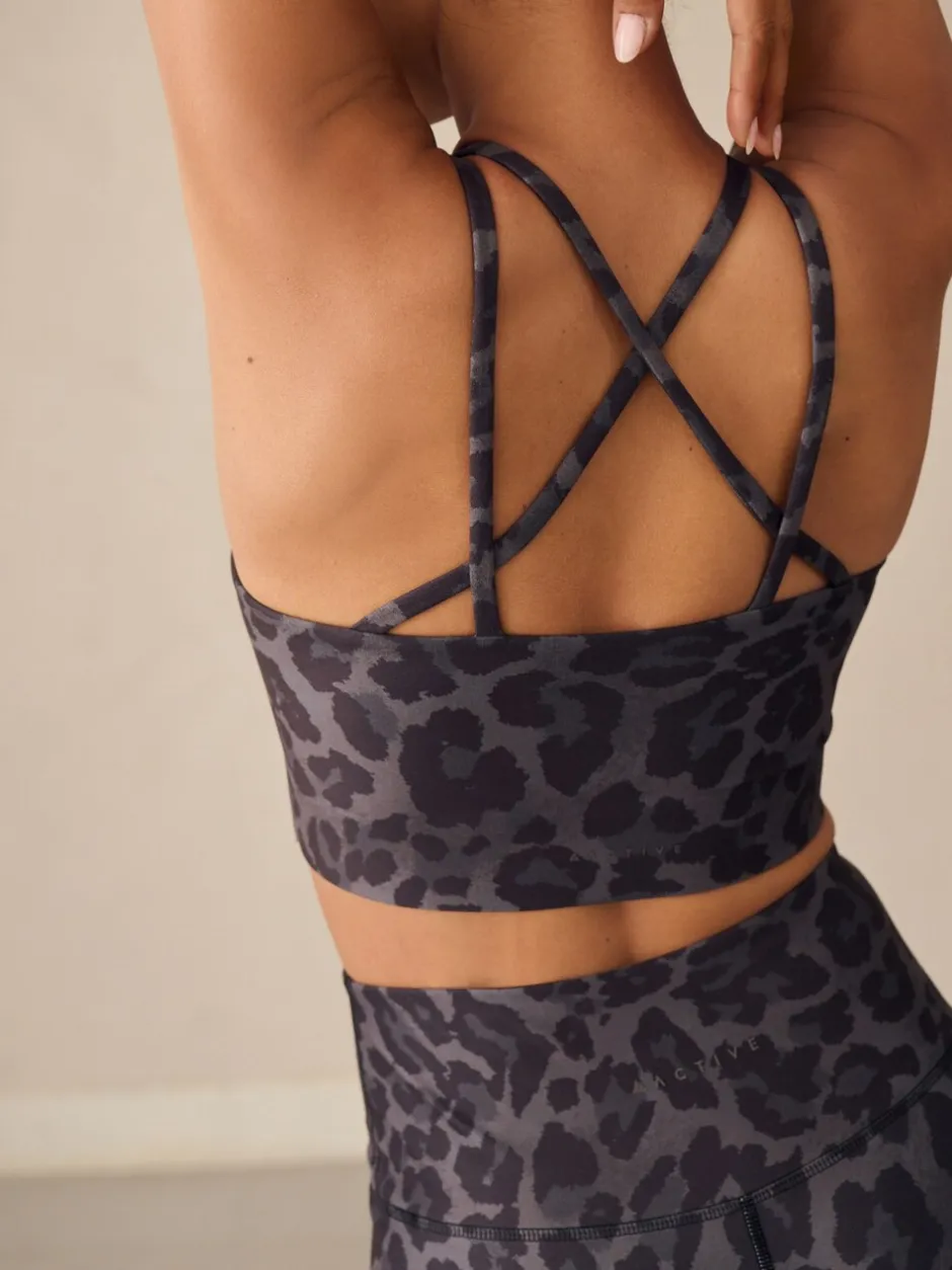 Beha's|Sportkleding|Next - Active sportbeha met dubbele gekruiste bandjes Dierenprint