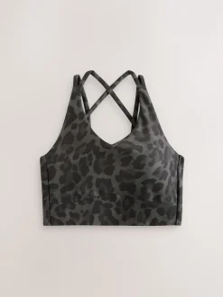Beha's|Sportkleding|Next - Active sportbeha met dubbele gekruiste bandjes Dierenprint