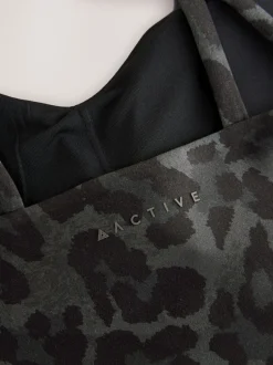 Beha's|Sportkleding|Next - Active sportbeha met dubbele gekruiste bandjes Dierenprint