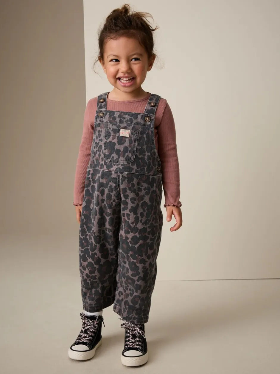 Sets En Combisets|Rompertjes En Tuinbroeken*Next - Denim tuinbroek (3mnd -7jr) Dierenprint