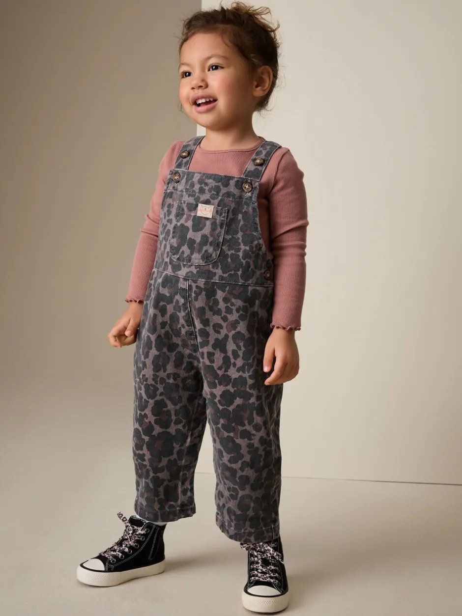 Sets En Combisets|Rompertjes En Tuinbroeken*Next - Denim tuinbroek (3mnd -7jr) Dierenprint