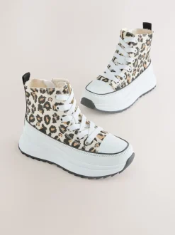 Sneakers*Next - Extra Chunky Lace-Up With Zip Trainers Dierenprint