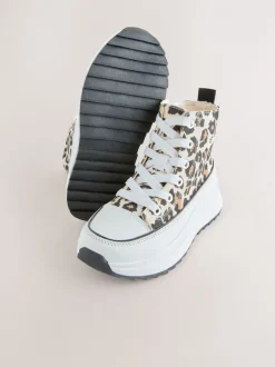 Sneakers*Next - Extra Chunky Lace-Up With Zip Trainers Dierenprint