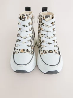Sneakers*Next - Extra Chunky Lace-Up With Zip Trainers Dierenprint