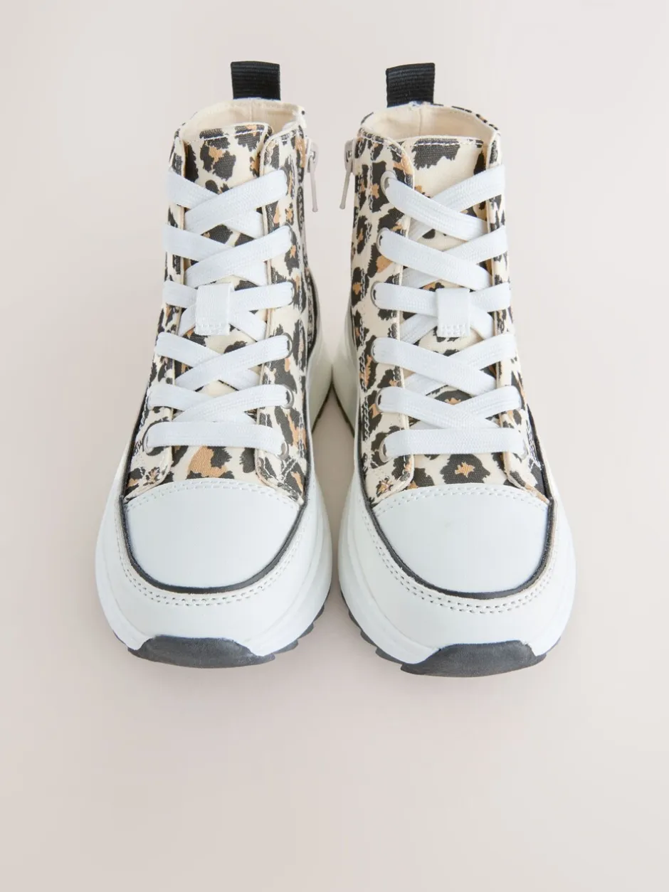 Sneakers*Next - Extra Chunky Lace-Up With Zip Trainers Dierenprint