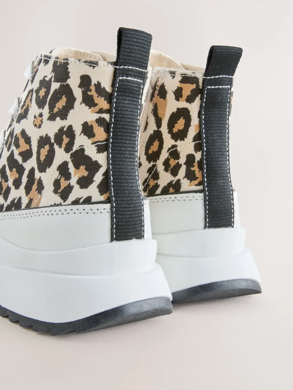 Sneakers*Next - Extra Chunky Lace-Up With Zip Trainers Dierenprint