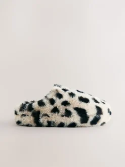 Pantoffels|Next - Pantoffels met imitatiebont Dierenprint