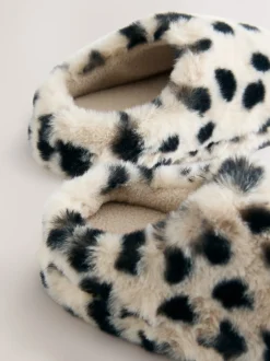 Pantoffels|Next - Pantoffels met imitatiebont Dierenprint