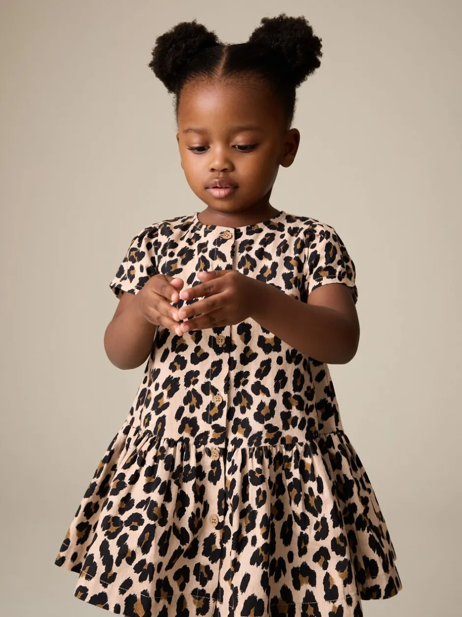 Jurken|Jurken|Next - Short Sleeve Cotton Dress (3mths-8yrs) Dierenprint