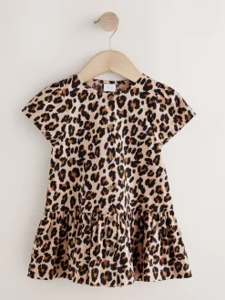 Jurken|Jurken|Next - Short Sleeve Cotton Dress (3mths-8yrs) Dierenprint