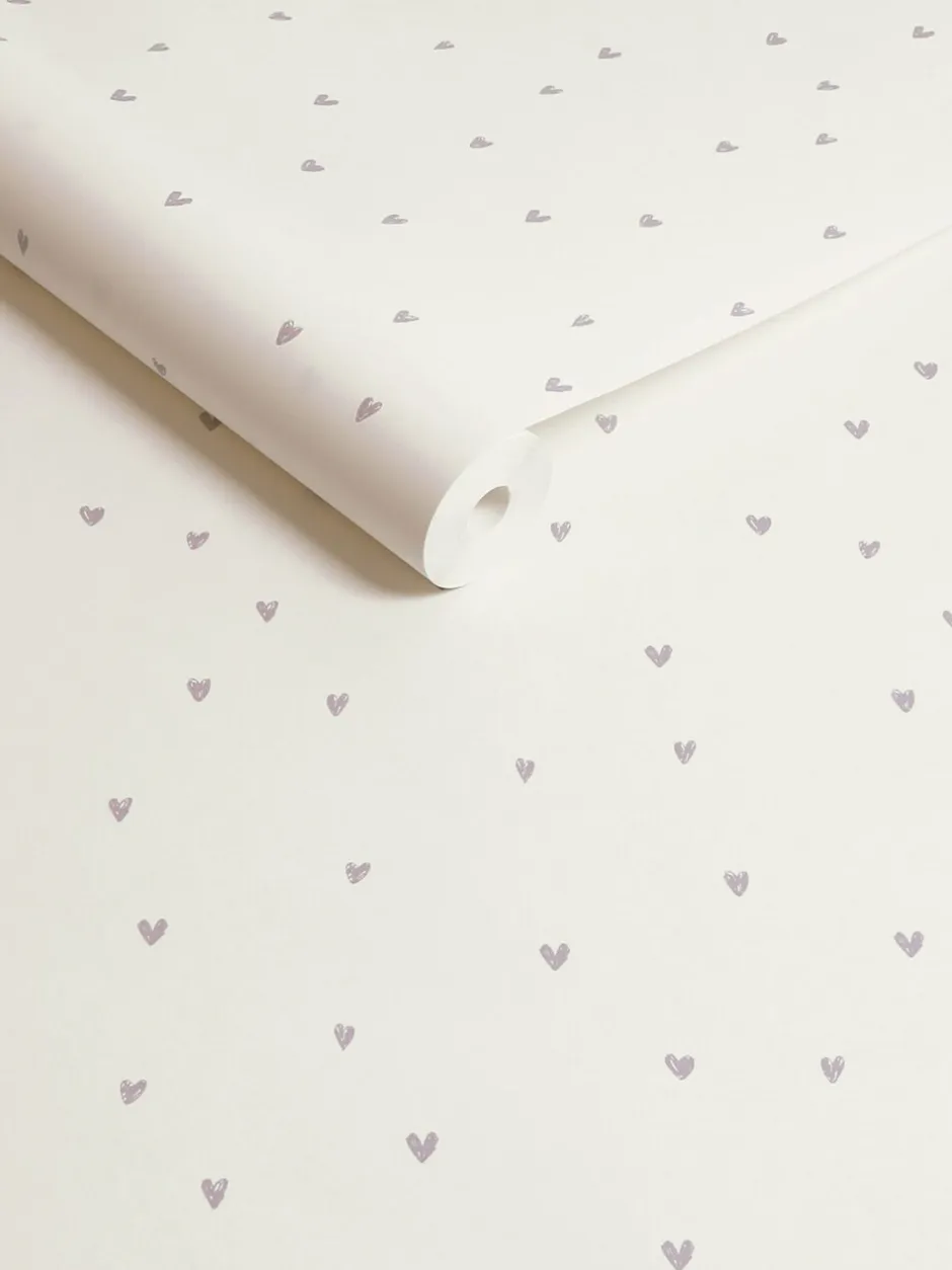 Behang*Next Ditsy Heart 10M Wallpaper Paars