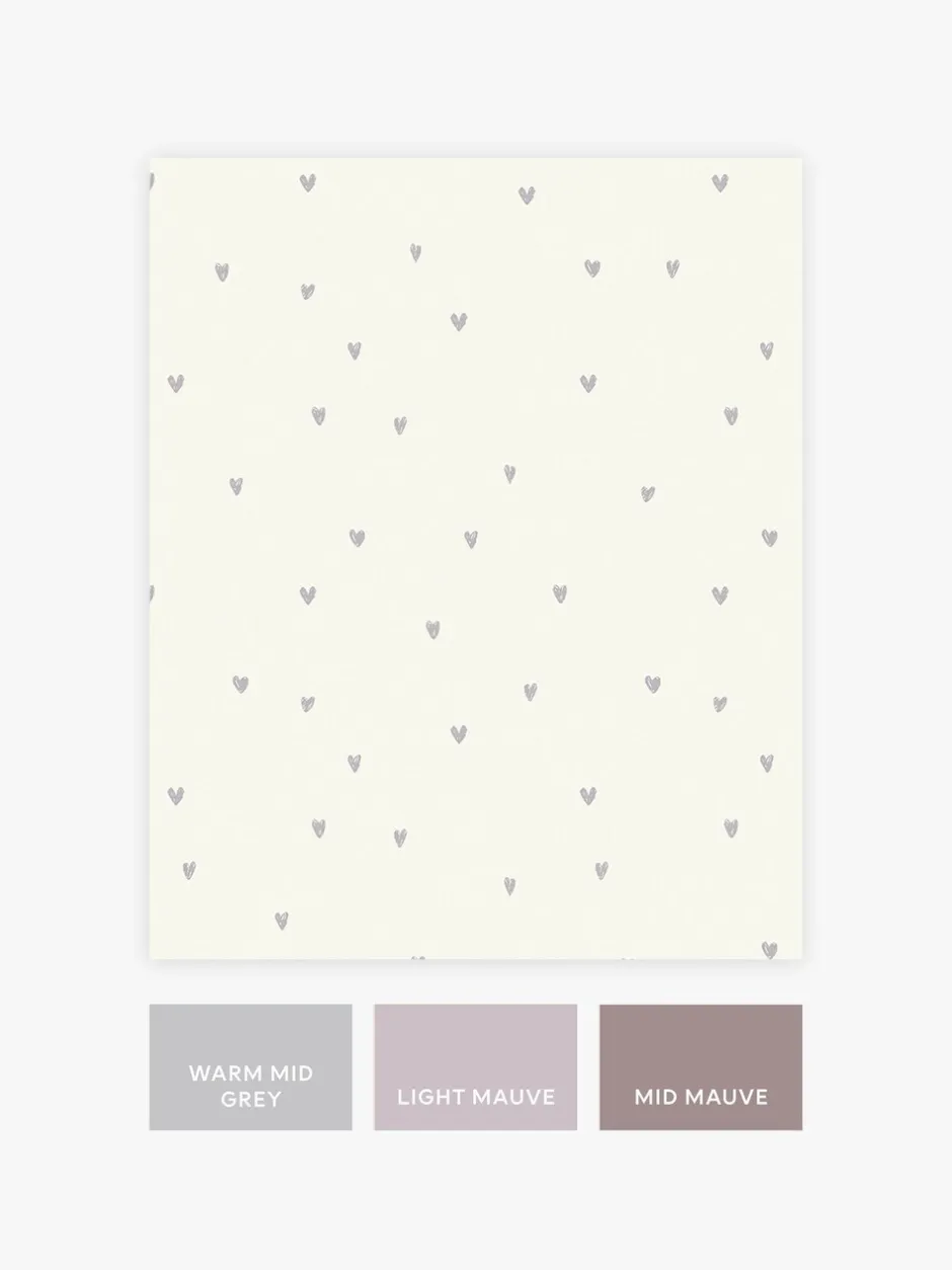 Behang*Next Ditsy Heart 10M Wallpaper Paars