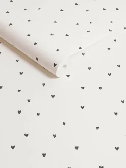 Behang|Next Ditsy Heart 10M Wallpaper Zwart