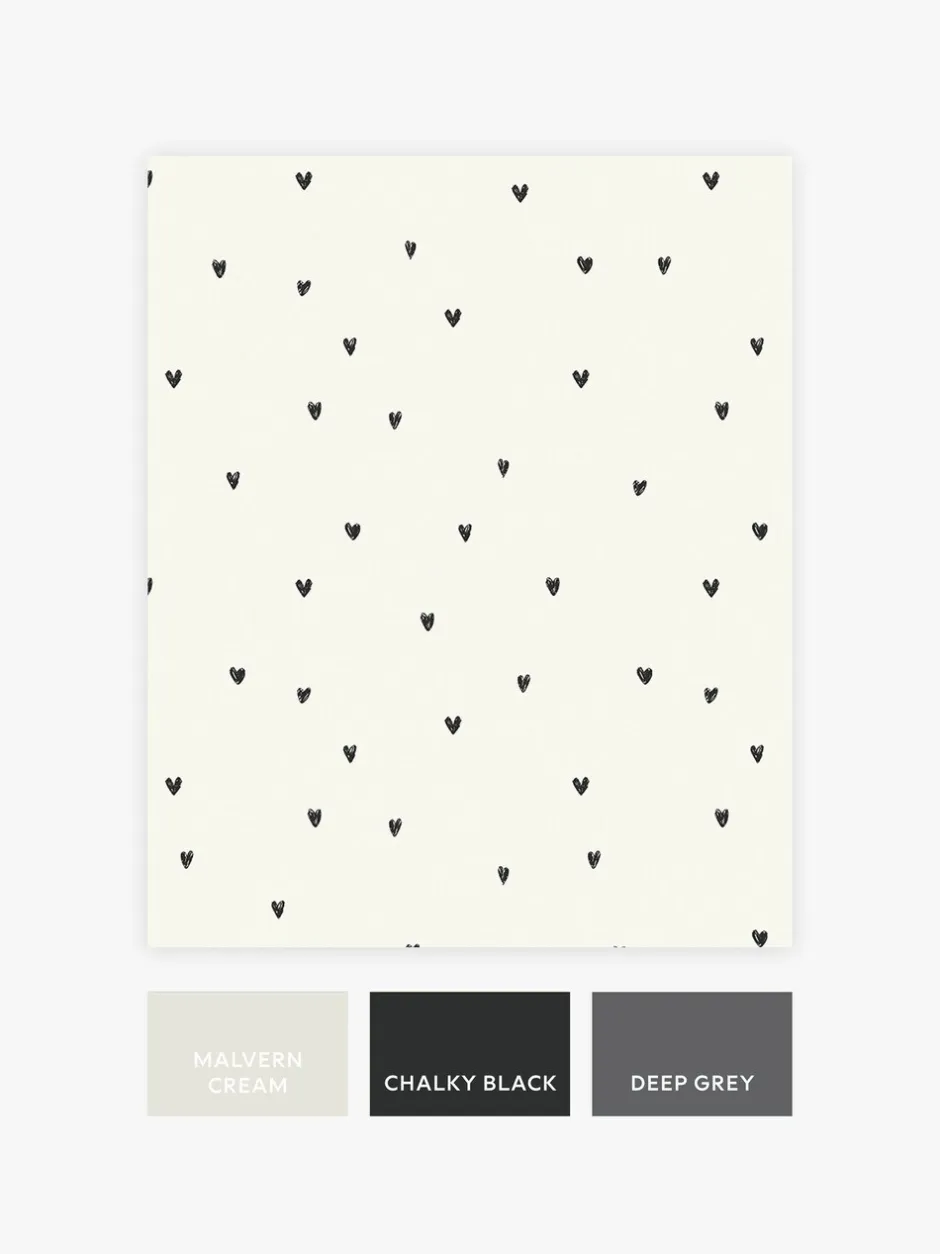 Behang|Next Ditsy Heart 10M Wallpaper Zwart