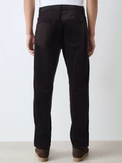 Broeken En Chino's|Next - Motionflex Corduroy Stretch Trousers Donker bordeauxrood