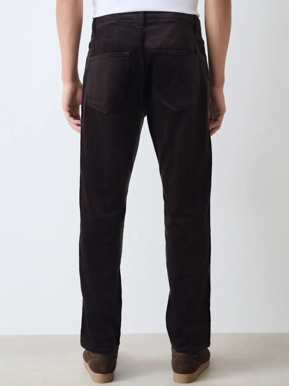 Broeken En Chino's|Next - Motionflex Corduroy Stretch Trousers Donker bordeauxrood