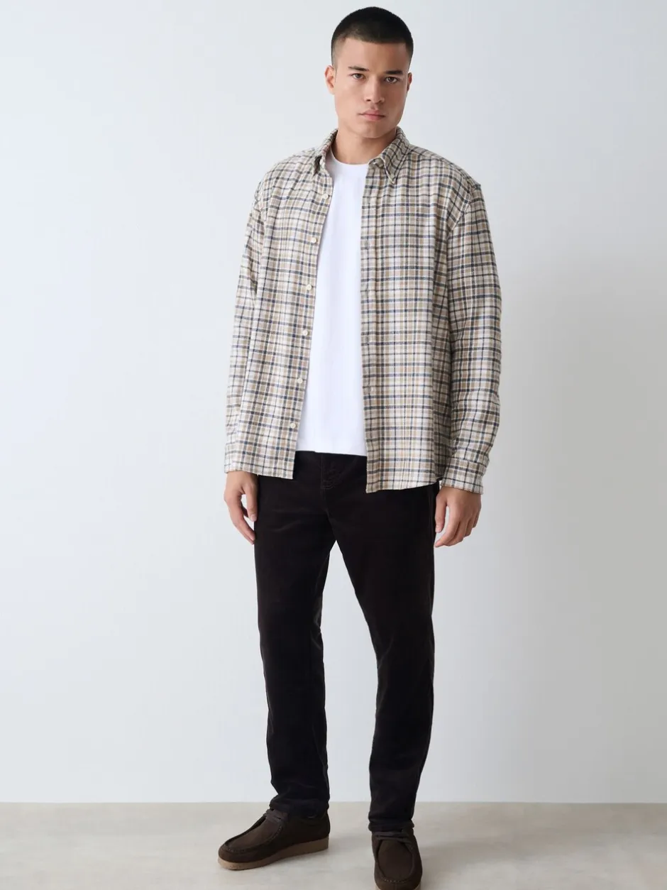 Broeken En Chino's|Next - Motionflex Corduroy Stretch Trousers Donker bordeauxrood