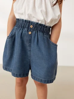 Shorts|Shorts En Rokken*Next - Short met knopen (3 mnd-7 jr) Donker gewassen denim