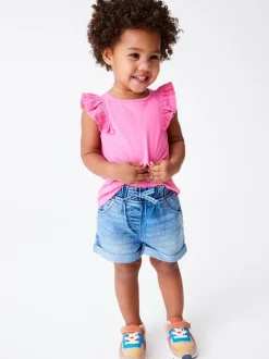 Shorts|Shorts En Rokken*Next Donker gewassen denim - Short met elastische taille (3 mnd- 10 jr)