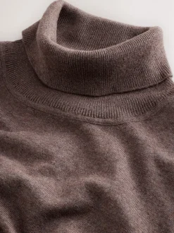 Poloshirts*Next - EDIT Gebreid poloshirt met lange mouwen en rolkraag Donker kiezelkleurig