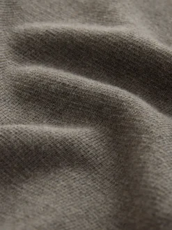 Gebreide Kleding|Next Donker kiezelkleurig - Effen - Regular fit 100% katoenen premium trui met korte rits