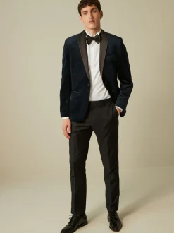 Smokings En Feestkleding|Blazers En Business-Jasjes*Next - Slim Fit - Fluwelen blazer Donker marineblauw