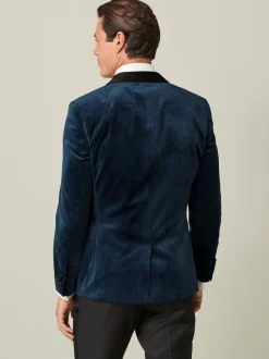 Smokings En Feestkleding|Blazers En Business-Jasjes*Next - Slim Fit - Fluwelen blazer Donker marineblauw