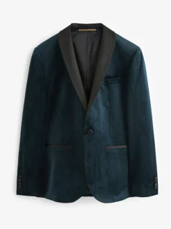 Smokings En Feestkleding|Blazers En Business-Jasjes*Next - Slim Fit - Fluwelen blazer Donker marineblauw