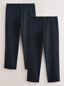 Formele Broek*Next - 2 Modieuze broeken zonder bandplooi Donkerblauw