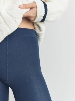 Sokken En Panty's|Next - 1 paar met fleece gevoerde thermische maillot zonder voet Donkerblauw
