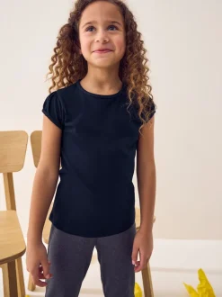Schoolkleding|T-Shirts|Next Donkerblauw - 2 -pack T-shirts met pofmouwen (3-16jaar)
