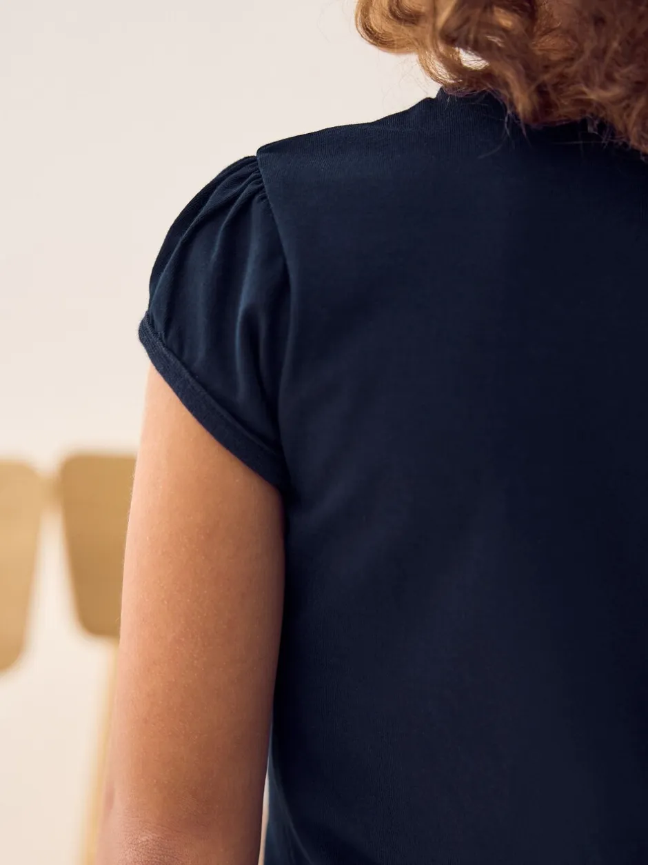 Schoolkleding|T-Shirts|Next Donkerblauw - 2 -pack T-shirts met pofmouwen (3-16jaar)