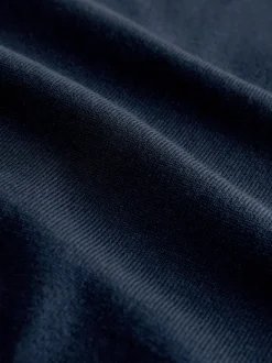 Gebreide Kleding|Poloshirts|Next - Aansluitend - Gebreid poloshirt met hoog katoengehalte en korte mouwen Donkerblauw
