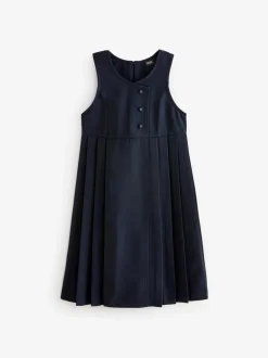Schoolkleding*Next Donkerblauw - Asymmetrische lange schoolovergooier met knoopsluiting aan de voorkant (3-14jr)
