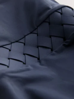 Badkleding*Next Donkerblauw - Badpak met hoge hals en traliewerk voor buikcorrectie